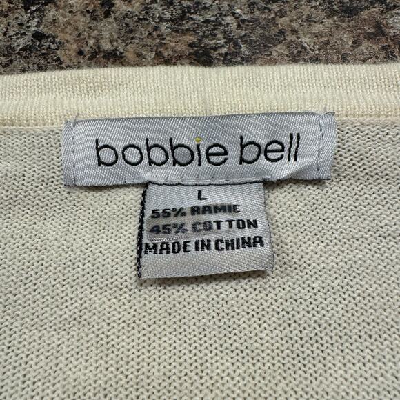 Vintage Sweater Holiday Christmas Whimsical Cottage Cozy Beaded Sequin Large - Picture 3 of 8